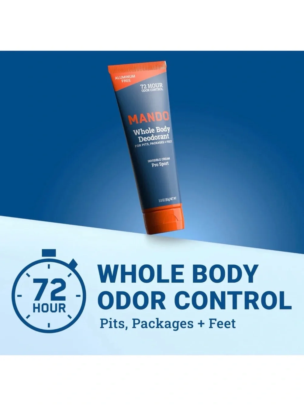 Mando Pro Sport Invisible Cream Whole Body Deodorant 3oz